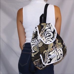 Hawaiian Tribal Leaf Print Drawstring Backpack